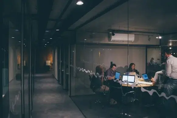 A brokerage team at work in their office